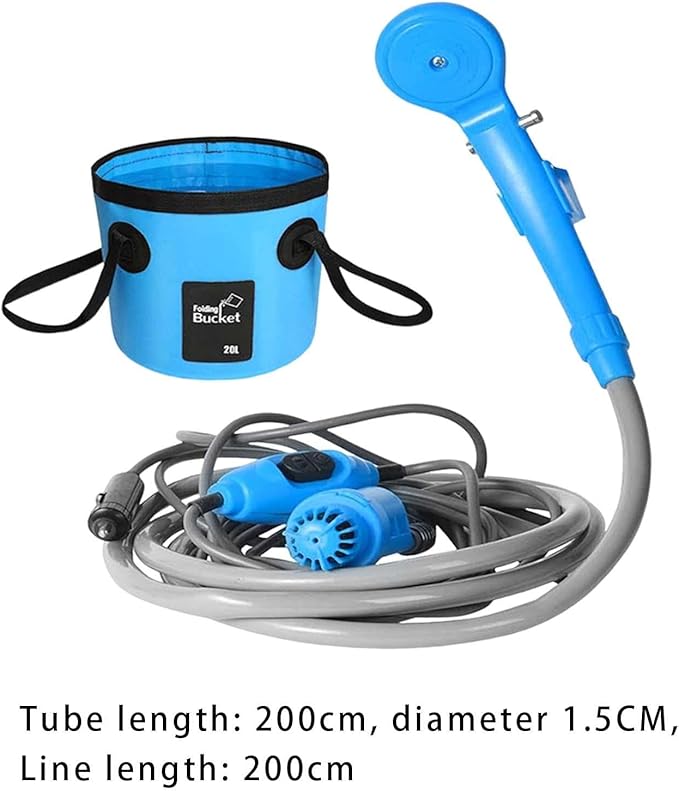 Portable Shower for Outdoor Activities with Practical Container Blue