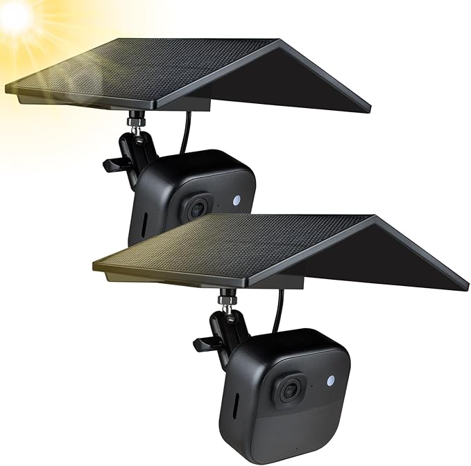 Solar Panel for Blink Camera Waterproof Solar Charger Compatible with Outdoor 4 / 2K+ / XT / XT2 Continuous Power Supply (2PackNot for Blink Mini Camera Not Included)
