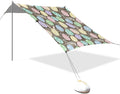 Beach Canopy with Windproof Ropes &amp Sandbags Beach Tent Sun Shade Sun Shelter for Camping Trips Fishing Backyard Fun or Picnics Happy Easter