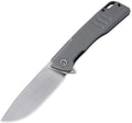 Petrified fish PFB02 Loco Pocket Knife 3.70 D2 Satin Blade Camping Knife 5.29oz G10 Handle Flipper Liner lock Folding knife for EDC (Gray Satin)