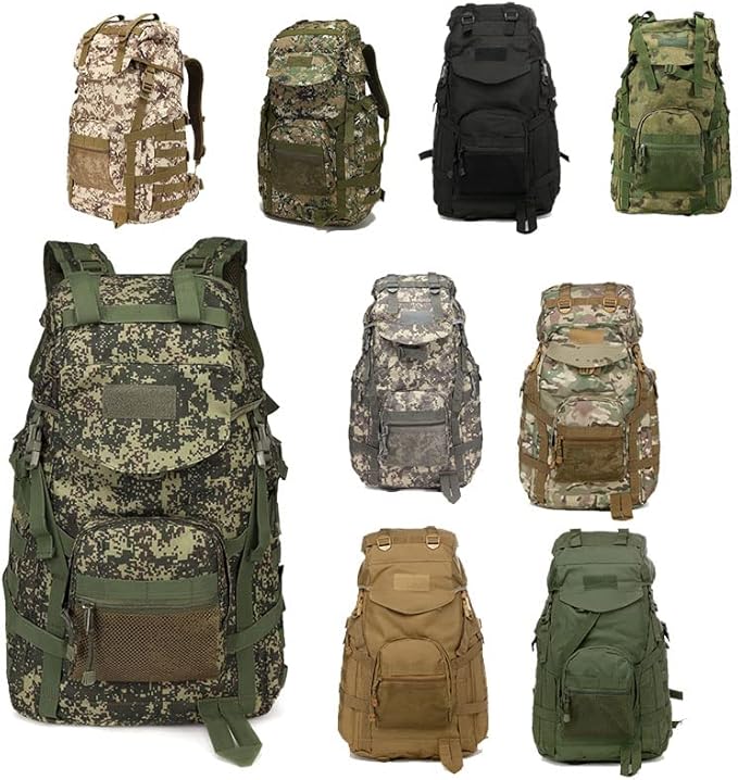 YABOO Tactical Combat Camouflage Bag Outdoor Sports Pack Hiking Rucksack Knapsack Molle 50L Backpack