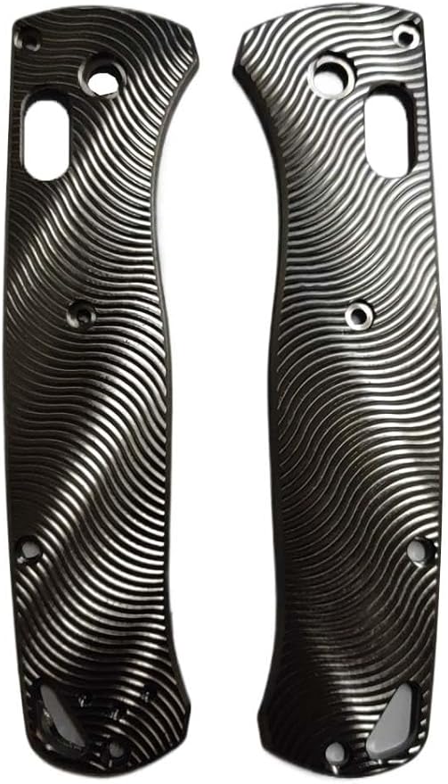 1 Pair Custom Scales Fits for Bugout 535 CNC Titanium Alloy Handle Patch DIY Accessory(Silver)