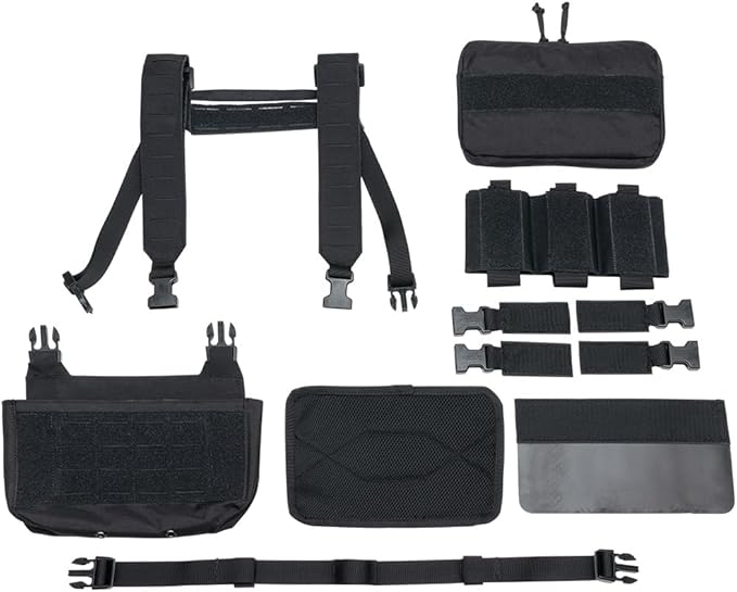 IDOGEAR Tactical Chest Bag with Insert 5.56/7.62 Mag Pouch Recon Kit Kangaroo Chest Bag Utility Laser-cut MOLLE Admin Pouch