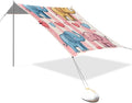 Elephants Love Stripes Beach Tent Sun Shelter Set UPF50+ UV Protection 10.5 x 9.19 FT Camping Shade Canopy with Sandbags Sand Anchors Carrying Bag and Others