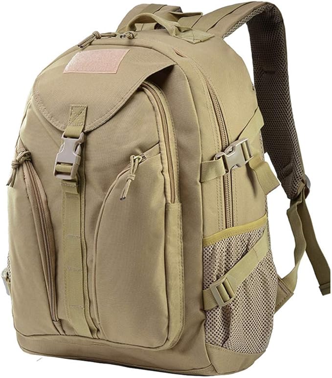 Outdoor Sports Pack Hiking Bag Tactical Rucksack Camo Knapsack Combat Camouflage Tactical 25L Backpack - Tan