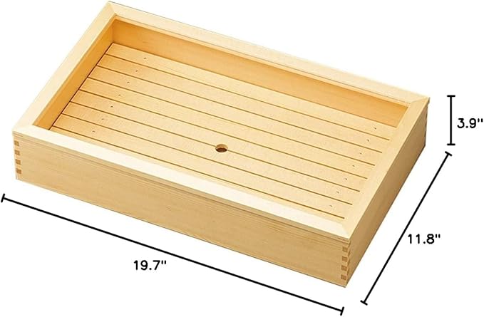 ヤマコー Netting Lid Neta Box 50×30×10cm Plain Wood