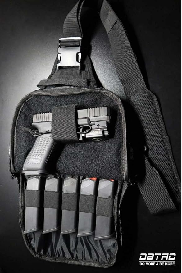 DBTAC Tactical Sling Bag | 8L Military Shoulder Chest Pack for Full Size Concealed Carry Range Travel Outdoor Sports | Range Travel Outdoor Sports Military