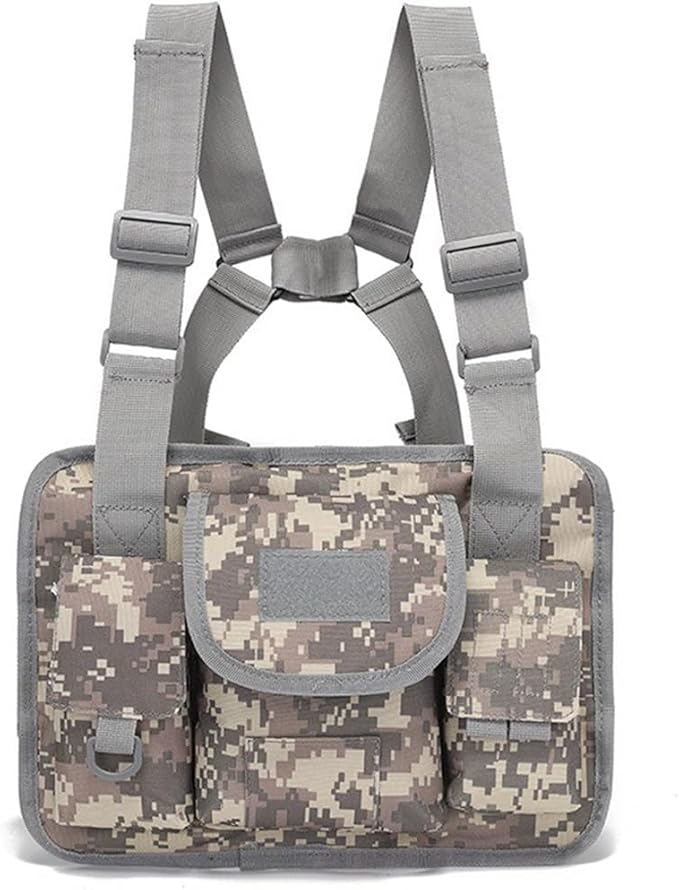 Outdoor Chest Bag For Men Tactical Utility Pack Lightweight Chest Pouch Hiphop/Harness Bag for Workouts Cycling Hiking (ACU)