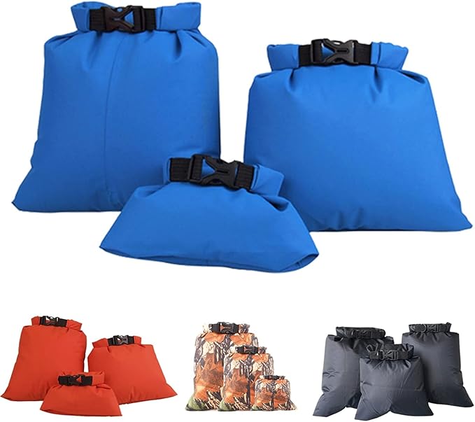 Kayak 3PCS Ultralight Drifting Boating Kayaking Swimming Waterproof Dry Bag Camping Rafting Folding Storage Bag (Color : Orange)