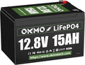 OKMO 12V 15Ah LiFePO4 Lithium Battery 12.8V 15000+ Deep Cycles rechargeable for Lighting Kayak Fish Finder Radio Backup Power and More