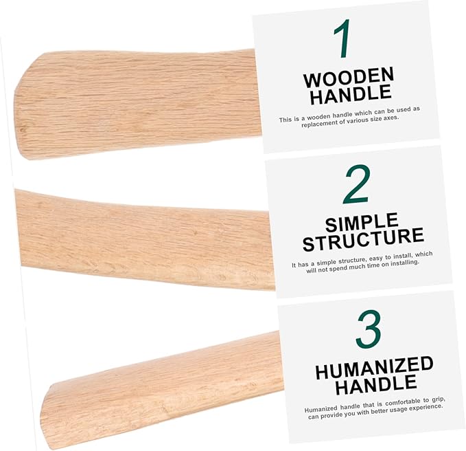 Happyyami Grip Wooden Axe Handle Replacement Durable Handle for Outdoor Use Easy Installation Comfortable Grip for Axe Restoration and DIY Projects