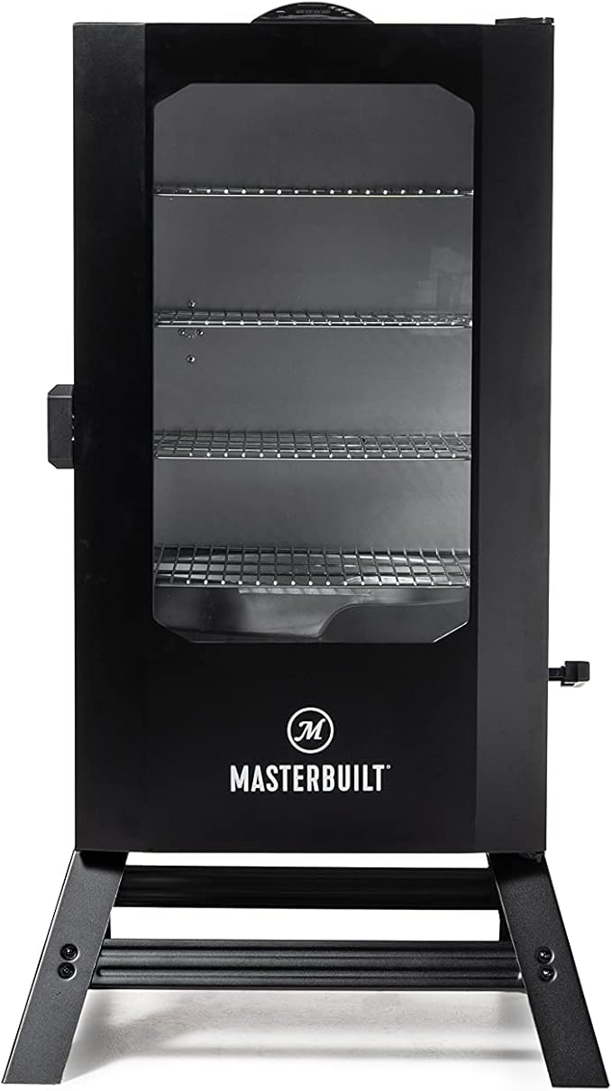 Masterbuilt® 40-inch Digital Electric Vertical BBQ Smoker with Leg Kit Side Wood Chip Loader and 970 Cooking Square Inches in Black Model MB20070122