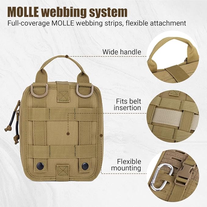 Tactical MOLLE Admin Bag Waterproof Tactical Molle Pouch Breathable Modular Tool Pouches for Sports Hiking Camping Traveling