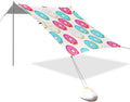 xigua Donuts Beach Tent Sun Shelter with Carrying Bag - Silver Coated Oxford Fabric Beach Canopy for Beach Camping Fishing - Includes Windproof Ropes Sandbags &amp Stakes
