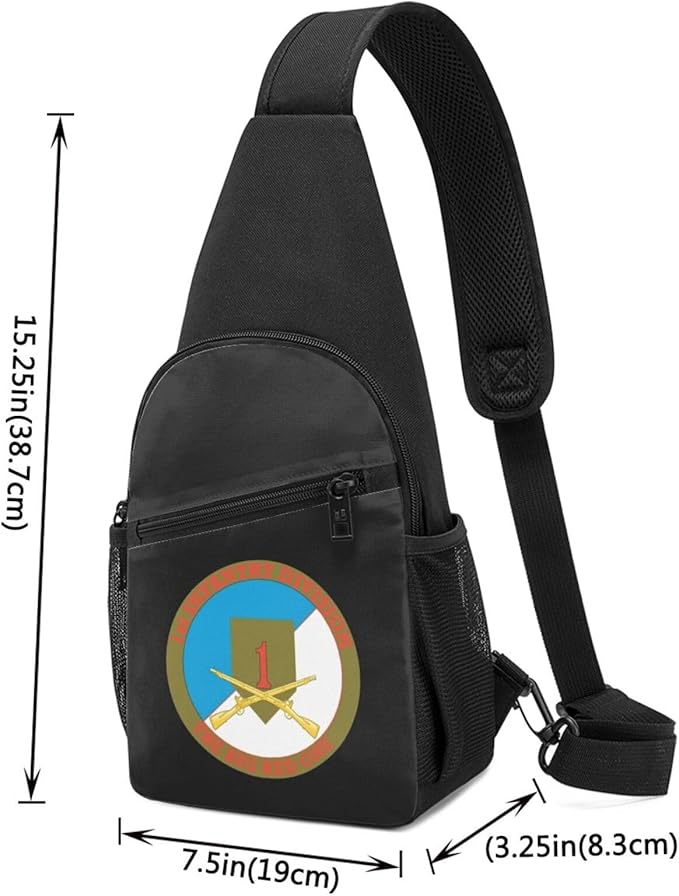 1st Infantry Division with Rifles Chest Pack Leisure Shoulder Crossbody Chest Bag
