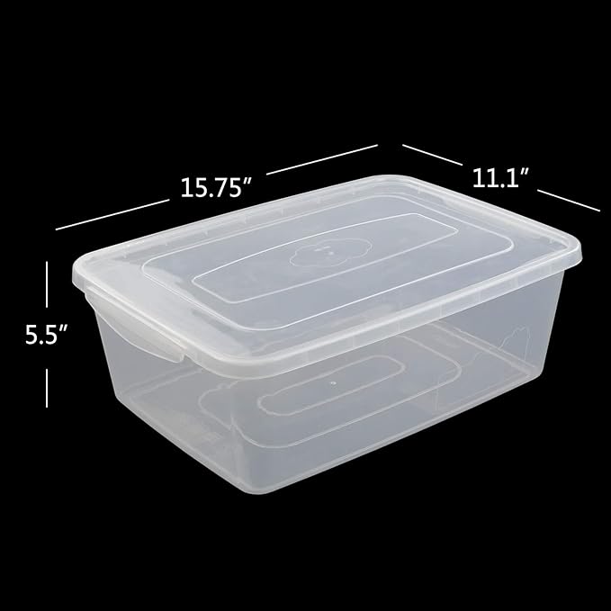 Gloreen Clear Storage Bin 16 Quart Latch Bins/Containers/Boxes with Lid Pack of 2