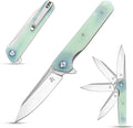 Sitivien ST135 Folding KnifeD2 Steel Blade G10 Handle Outdoor EDC Knife for Hunting Fishing Camping(Jade)