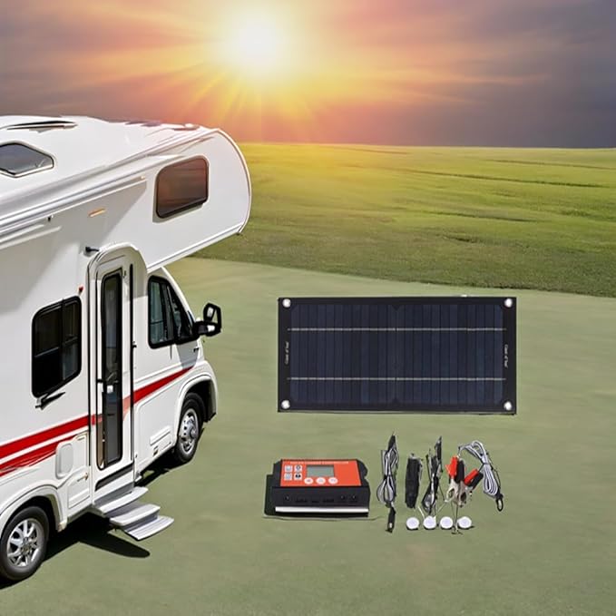 600W Solar Panel Solar Panel Kit 100A Controller Solar Panel Kit with Extension Cable Battery Clip for RV Camping Outdoor