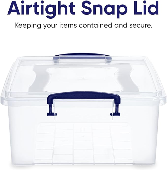 Superio Clear Storage Bins with Lids 22 Quart BPA Free Plastic Containers Transparent Boxes for Organizing Stackable Crates Organizer Totes for Home Office School and Dorm
