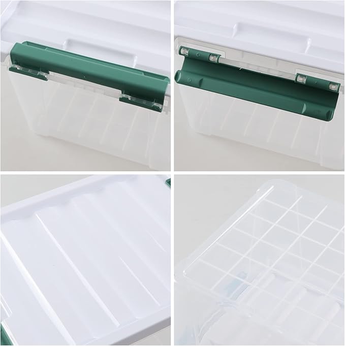 Pekky 20 Quart Clear Storage Bin with Lid 6 Pack Plastic Latching Container Box