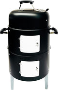 16 BBQ Smoker Grill Built in Thermometer Air Vent and Two more biger Access Doors Multi-Layer Meat Smoker Grill with 3 Heat-resistant Handles Ideal for Outdoor Cooking Camping BBQ