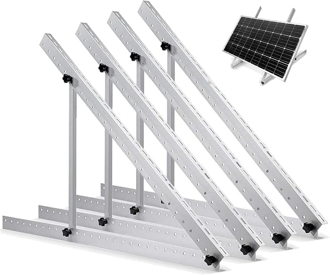 Upgraded 47in 2 Sets Adjustable Solar Panel Tilt Mount Brackets Foldable Tilt Legs Support 100 200 300 400 500 Watt Solar Panels 4-8Pcs Solar Panel Stand for Roof Off-Grid RV and Boat