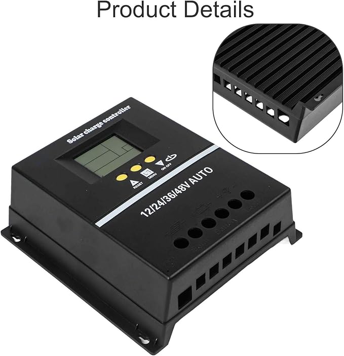 200A MPPT Solar Charge Controller 12V / 24V / 36V / 48V with LCD Display Battery Regulator and Dual USB Ports for Solar