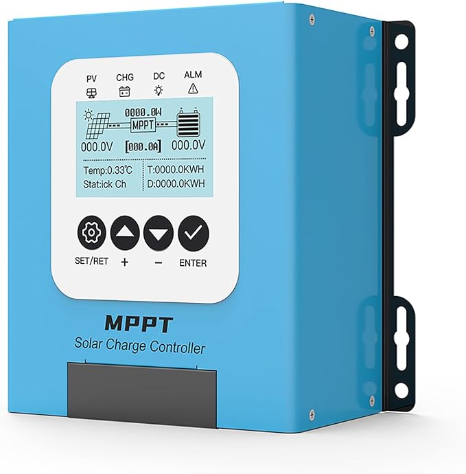 JIRI 40 amp Mppt Solar Charge Controller 12V/24V/36V/48v/60V/96VDC Auto System Voltage Max. PV 240VSolar Panel Controller for Lifepo4/Lithium /Gel/ Rv Battery (40A)
