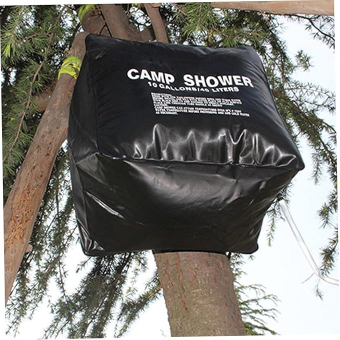 POPETPOP Portable Solar Shower Bag Outdoor Camping Shower Bag with Durable Material Heats Water Using Solar Energy with Nozzle for Warm Anywhere