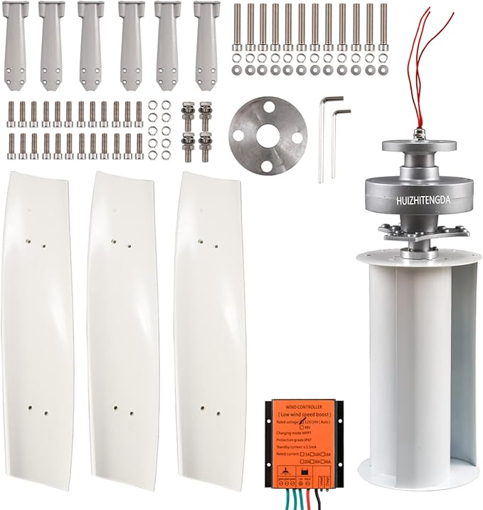 10000W Wind Turbine Vertical Wind Generator Kit 220V Wind Power Generator for Marine RV Home Windmill Generator Suit for Hybrid Solar Wind System