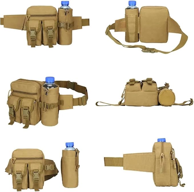Waterproof Nylon Fanny Pack Men Tactical Military Army Waist Bag Hiking Outdoor Camping Shoulder Bum Belt Bum Sport Chest Bags(07 Digital)
