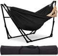 2 in 1 Hammock with Stand Outdoor Hammock Swing Chair with Portable Heavy Duty Stand Multi-Functional Hammock Stand 480 lbs Weight Capacit-Black