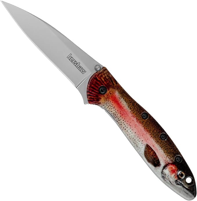 Kershaw Leek BlackWash Pocket Knife (1660BLKW) 3 Sandvik 14C28N Steel Blade 410 Stainless Steel Handle BlackWash Finish SpeedSafe Assisted Open Frame and Tip Locks Reversible Pocketclip 3 OZ