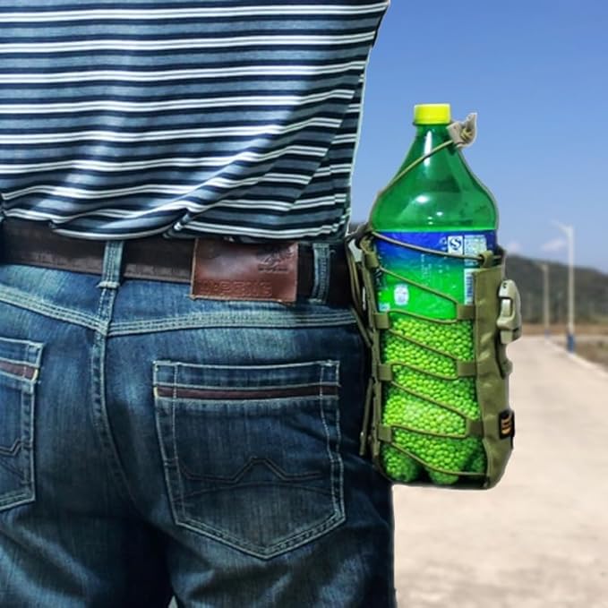 Looyoo/A22 Tactical Water Bottle Holder Pouch MOLLE Compatible Adjustable Bottle Carrier Bag.