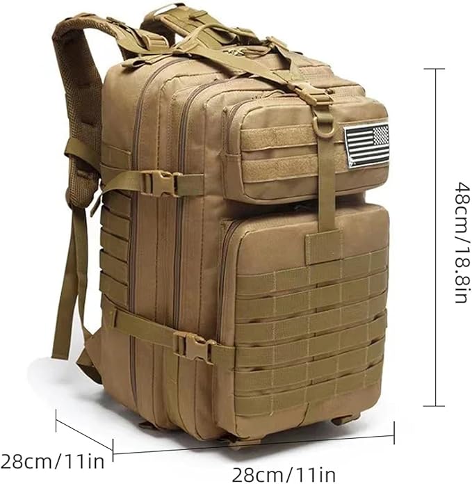 Tactical Nylon Backpack Camping Travel Fishing Bag Waterproof Men Large Capacity Travel Hunting Backpack(C)
