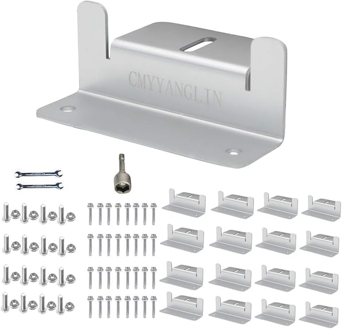 Solar Panel Mounting Brackets Z Bracket with Nuts and BoltsSuitable for 50W to 150W Solar Panels on RVBoatsMotorhome Cabins Sheds GaragesOff Grid Silver Color 4 Units (16PCS)