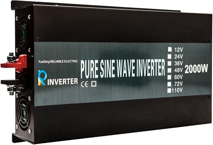 WZRELB Full Power Strong Capacity 2000W 12V Off Grid Pure Sine Wave Solar Power Inverter Black (RBP200012B1)