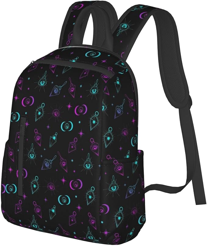 gothic trippy purple sun moon magic alchemical cosmic witch witchy Backpack Lightweight Backpack for College Travel Work for Men and Women