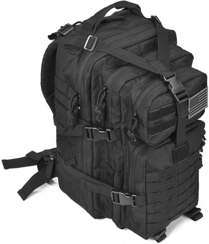 REEBOW GEAR Military Tactical Backpack for Men Large 34L Army 3 Day Assault Pack Molle Bag Backpacks (34L Black)