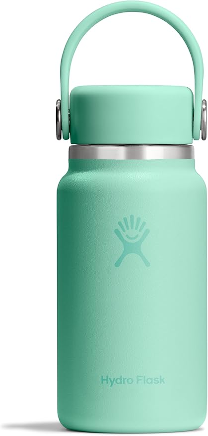 Hydro Flask Micro Bottle - Insulated Mini Leak Proof Flask for Purse or Pocket in 6.7 Oz Mermaid Green