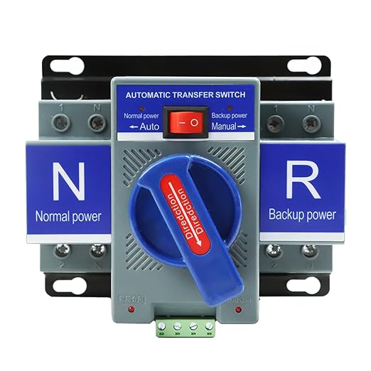 Dual Power Automatic Transfer Switch 110V 2P 63A Generator Changeover Switch for Home Backup Power Supply 50HZ 60HZ ATS