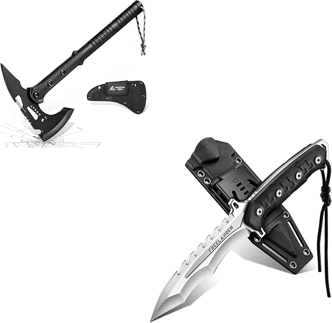 Freelander Fixed Blade Knife Bundle with Sharp Outdoor Axe