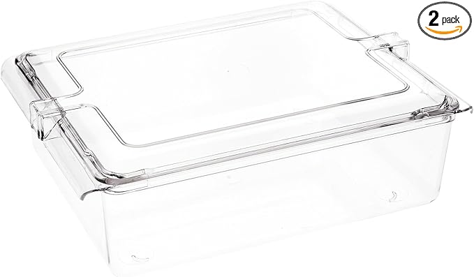 Pioneer Plastics 395C Clear Rectangular Plastic Container 12.5 W x 10.0625 D x 3.8125 H Pack of 2