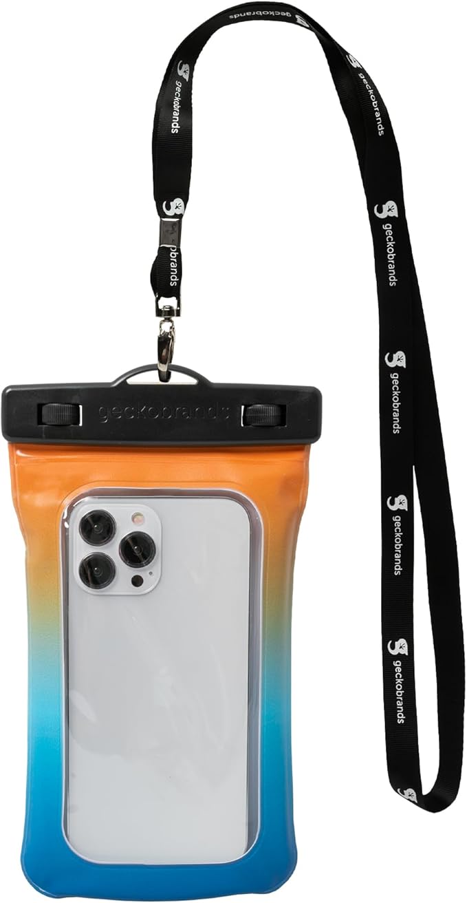 geckobrands Float Phone Dry Bag - Waterproof &amp Floating Phone Pouch – Fits Most iPhone and Samsung Galaxy Models