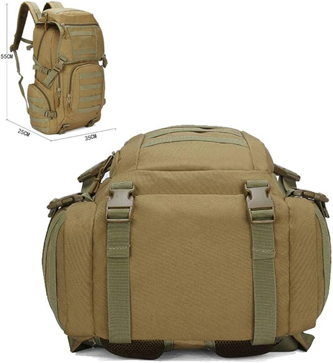 Outdoor Sports Pack Hiking Bag Tactical Rucksack Camo Knapsack Combat Camouflage Tactical Molle 50L Backpack - DW