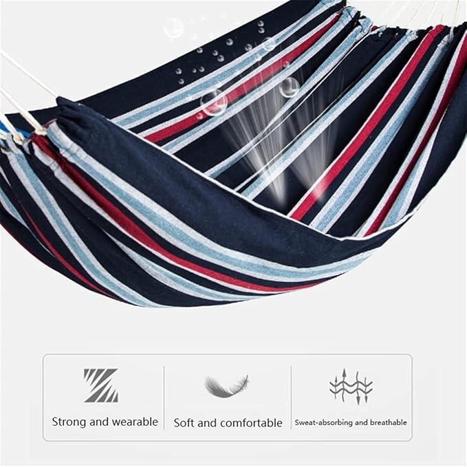 Portable Hammock Portable Outdoor Camping Hammock Swing Chair Garden Home Travel Swing Sailor Stripe Hammock for Backpacking Beach