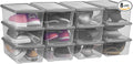 6 Quart Latching Storage BoxPlastic Clear Storage Bins With Lids Stackable (Grey 12 Pack)