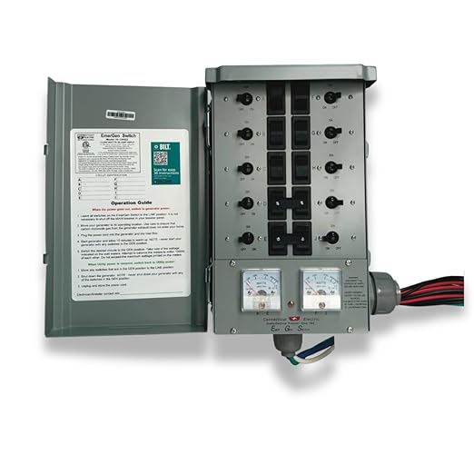Connecticut Electric EmerGen Transfer Switch - 50 Amp 10-Circuit 12500 Watts for Generator (Transfer Switch Only)
