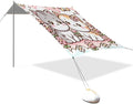 Kawaii Kitten and Cute Flowers Beach Tent Sun Shelter Set UPF50+ UV Protection 10.5 x 9.19 FT Camping Shade Canopy with Sandbags Sand Anchors Carrying Bag and Others