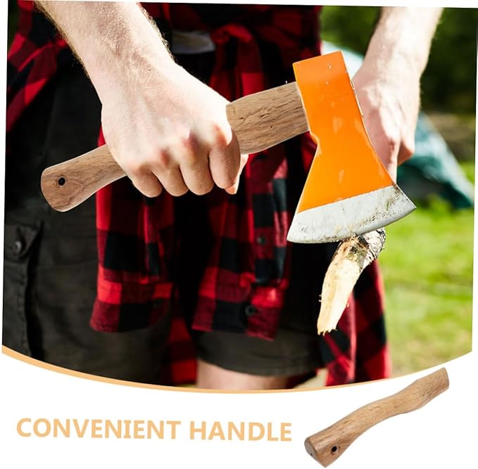 POPETPOP 8pcs Wooden Axe Replacement Handle Grip Wood Handle for Axe Types Easy to Install Comfortable to Hold